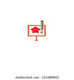 Vector e-learning or online education logo