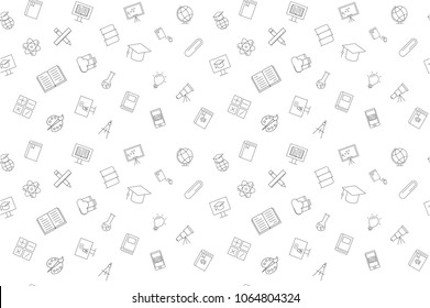 Vector e-learning pattern. E-learning seamless background