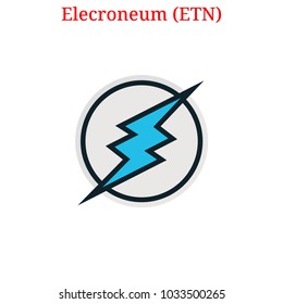 Vector Elecroneum (ETN) digital cryptocurrency logo. Elecroneum (ETN) icon. Vector illustration isolated on white background.