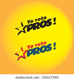 vector election campaign spanish logo i vote pros logo inscription lettering. spain election campaign identity