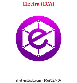 Vector Electra (ECA) digital cryptocurrency logo. Electra (ECA) icon. Vector illustration isolated on white background.