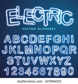 Vector Electric Alphabet, Modern Text Effect