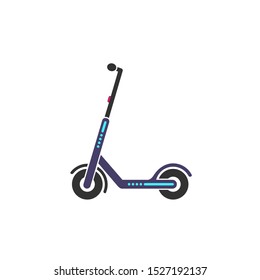 Vector electric blue scooter icon modern flat design on white background