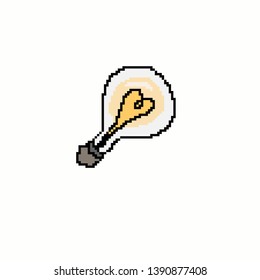 vector Electric bulb concept in pixel art
