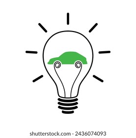 Vector electric car concept. Draw graphic illustration.