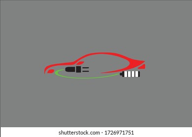 vector electric car design icon