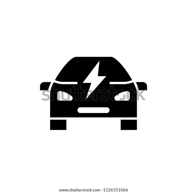 Vector Electric Car Icon, Hybrid\
Vehicles logo, Eco friendly auto or electric\
vehicle