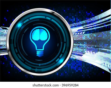 vector electric circuit digital brain, creative idea concept,  Brainstorm,Brain.Bulb Ideas