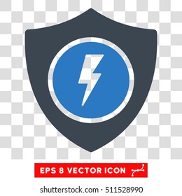 Vector Electric Guard EPS vector pictogram. Illustration style is flat iconic bicolor smooth blue symbol on a transparent background.