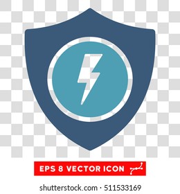 Vector Electric Guard EPS vector pictograph. Illustration style is flat iconic bicolor cyan and blue symbol on a transparent background.