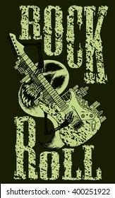 Vector electric guitar print
