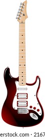 vector electric guitar in red