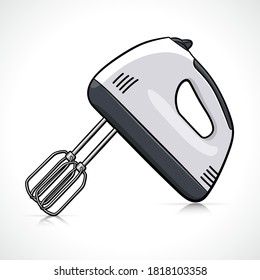 Vector electric hand mixer cartoon design