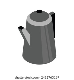 hervidor eléctrico vectorial con mango aislado en fondo blanco.