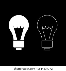 Vector electric lamp icon color white