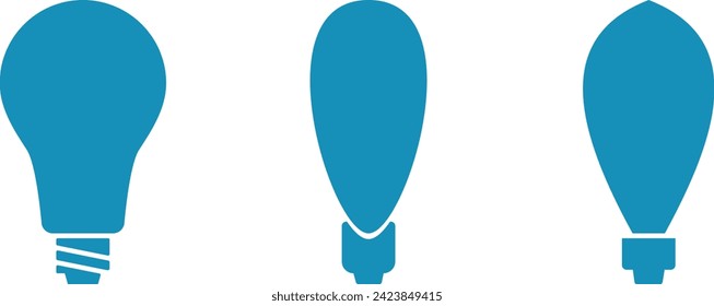 vector electric light bulbs blue