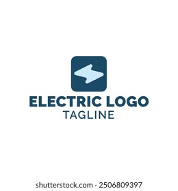 Vector Electric Logo Design. Modern Abstract Technology Logo template. Corporate Flat logo design. Minimal symbol Shape with cool color scheme.