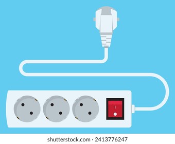 Vector electric outlet plug and socket illustration