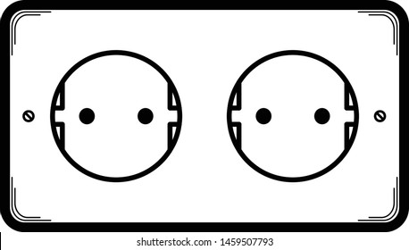 Vector Electric Outlet Terminals are illustrated for terminal electrical plugs with two holes