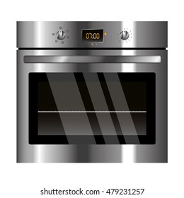 Vetor elétrico forno prata design dispositivo de cozinha