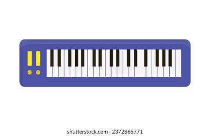 Vector electric piano isolated on white background vector illustration.