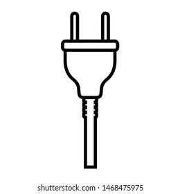 Vector electric plug Icon, logo isolated on white background