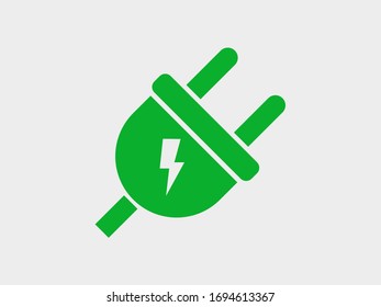 Vector of the electric plug icon.Illustration of an electric voltage plug.Pictogram of energy current voltage in the plug