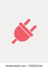 Vector of the electric plug icon.Illustration of an electric voltage plug.Pictogram of energy current voltage in the plug