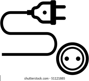 Vector electric plug and socket illustration