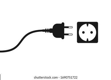 Vector Electric Plug and Socket unplugged, Concept connection, disconnection, electricity background .