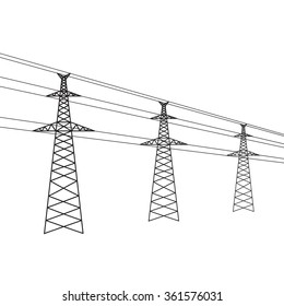 Vector electric power concept symbol. Creative line energy background
