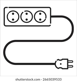 Vector electric power strip with long cabl