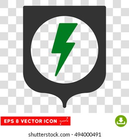Vector Electric Protection EPS vector icon. Illustration style is flat iconic bicolor green and gray symbol on a transparent background.
