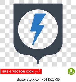 Vector Electric Protection EPS vector icon. Illustration style is flat iconic bicolor smooth blue symbol on a transparent background.