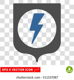 Vector Electric Protection EPS vector icon. Illustration style is flat iconic bicolor cobalt and gray symbol on a transparent background.