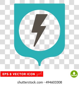 Vector Electric Protection EPS vector pictogram. Illustration style is flat iconic bicolor grey and cyan symbol on a transparent background.