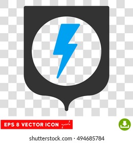 Vector Electric Protection EPS vector pictogram. Illustration style is flat iconic bicolor blue and gray symbol on a transparent background.