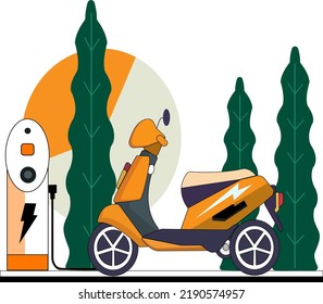 Vector of electric refueling station for motorcycle