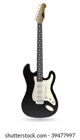 vector electric rock guitar on white