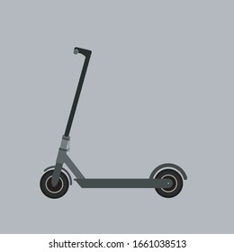 VECTOR OF ELECTRIC SCOOTER ICON ON GREY BACKGROUND.ILLUSTRATION.FLAT VECTOR.