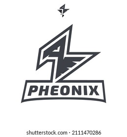 Vector Electric Spark, Phoenix Bird Icon Illustration.
