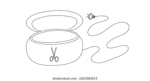 Vector electric sterilizer for manicure and pedicure salon tools doodle illustration
