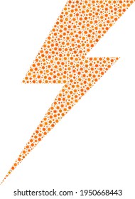Vektorsymbol für Elektroanschlag-Koronavirus-Mosaik, das für die Schließung von Bildschirmhintergründen erstellt wurde. Das Elektroschlackmosaik ist mit kleinen Teilen von Coronavirus-Infektionen organisiert.