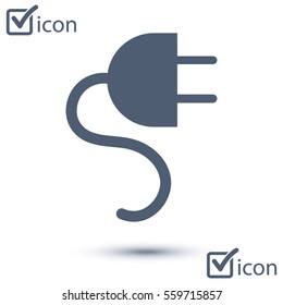 Vector electrical plug symbol. Web flat icon.