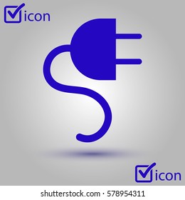 Vector electrical plug symbol. Web flat icon.