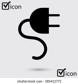 Vector electrical plug symbol. Web flat icon.