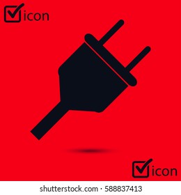 Vector electrical plug symbol. Web flat icon.