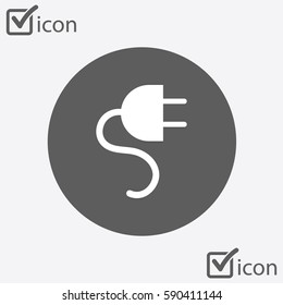Vector electrical plug symbol. Web flat icon.