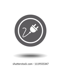 Vector electrical plug web flat icon.