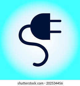 Vector electrical plug web flat icon.